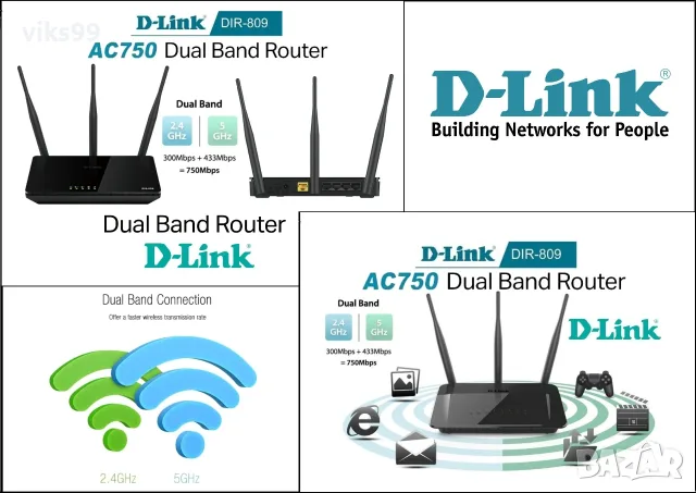 D-Link DIR 809 AC750 Dual Band Wireless Router  