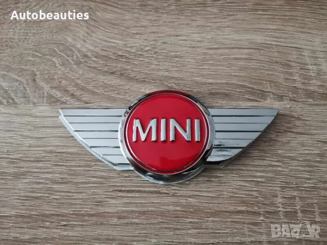 MINI Cooper емблема стар стил сребристо с червено