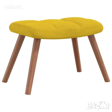 vidaXL Люлеещ се стол с табуретка, горчица, кадифе, снимка 9 - Столове - 56146922
