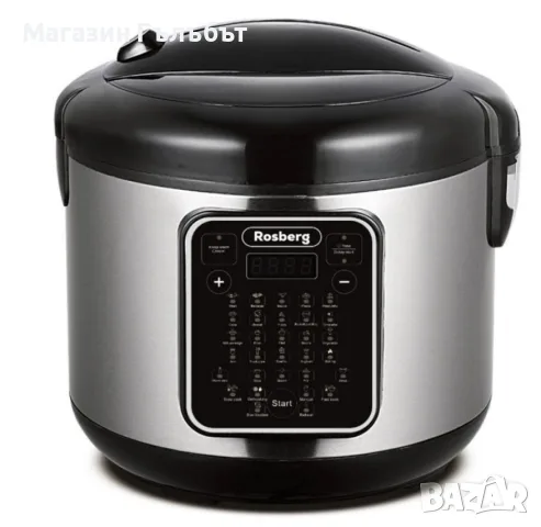 Мултикукър с 31 програми Rosberg, 780W, 5L, Незалепващо покритие, Инокс 2 ГОДИНИ ГАРАНЦИЯ
