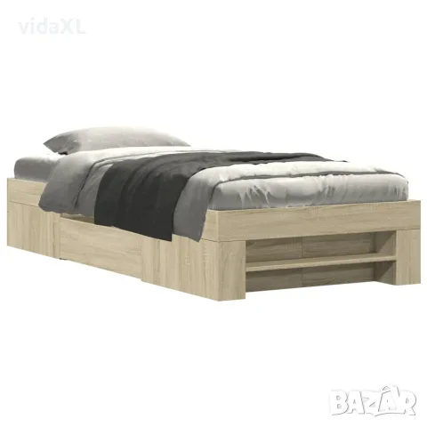 vidaXL Рамка за легло без матрак сонома дъб 75x190 см инженерно дърво