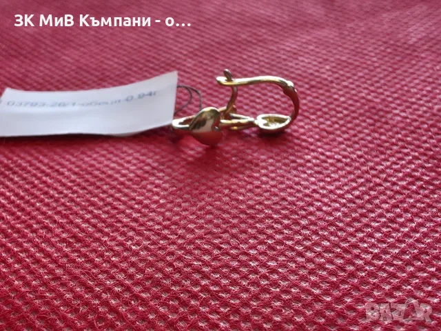 Златни обеци 0.94гр 14к, снимка 2 - Обеци - 56566269