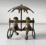 Жаби на пейка от месинг, снимка 1