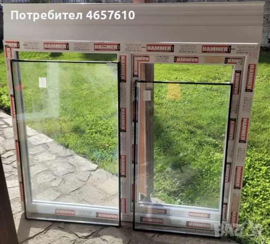 PVC прозорец Hammer Plast, 4-камерен профил с двоен стъклопакет. 144x115 см. Бял.