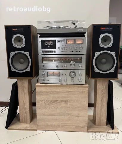 🔈Ретро аудио сет AKAI Усилвател AM-2450, Тунер AT-2450L, Дек GXC-709D, Грамофон AP-206C + Колони
