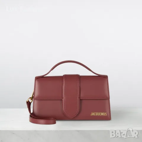 Оригинална кожена чанта Jacquemus Le Grand Bambino Burgundy