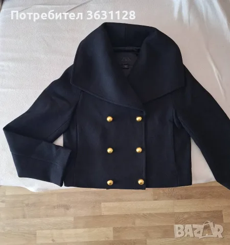 Дамско черно палто, снимка 2 - Палта, манта - 56552404