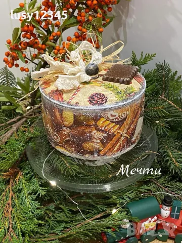 Кръгли, коледни кутийки🎄, снимка 3 - Коледни подаръци - 56700382