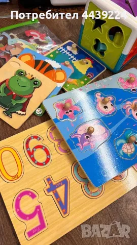 Комплект дървени пъзели и сортери за деца – Battat, Dodo и други