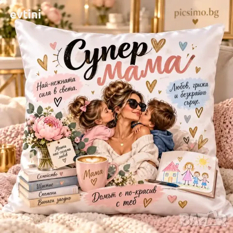 Декоративна възглавничка "Супер МАМА"