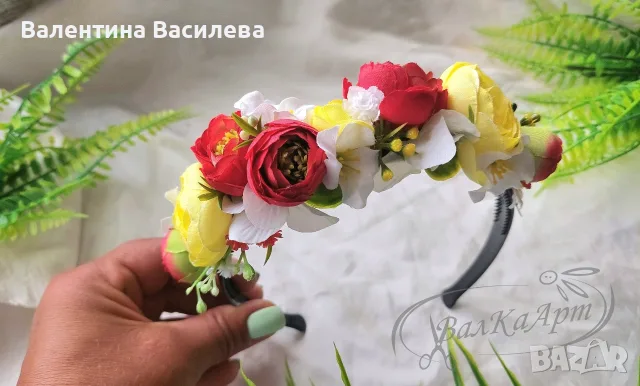 Диадема с цветя, снимка 16 - Аксесоари за коса - 56666300