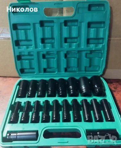Нов комплект удължени черни вложки 20 части TOPFINE (8 - 32 мм) 1/2” - Made in Germany