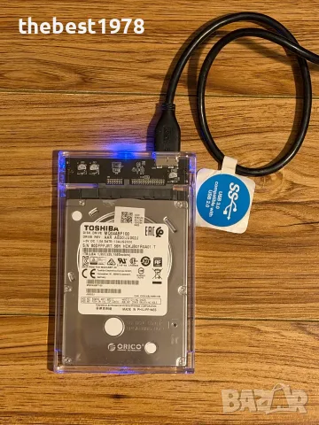 1000GB HDD Toshiba MQ04ABF 100+Външна Кутия Orico 100% Здраве