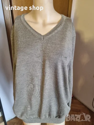 Мъжки пуловер Boss с V- образно деколте, L/XL (мерино)