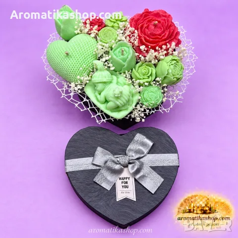 „Emerald Love“ – Ароматен соев букет, снимка 7 - Декорация за дома - 56682000