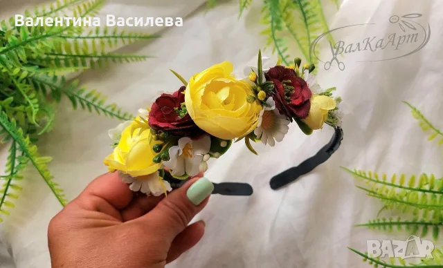 Диадема с цветя, снимка 8 - Аксесоари за коса - 56666300
