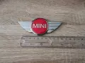 MINI Cooper емблема стар стил сребристо с червено, снимка 2