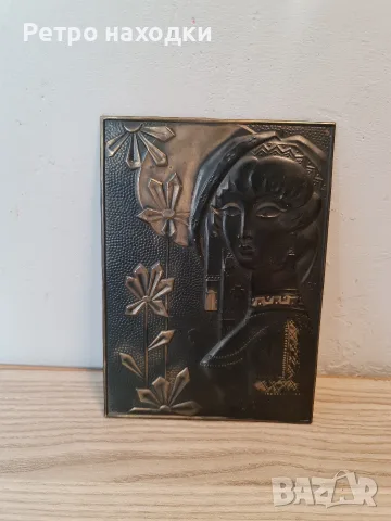 Съветско медно пано / барелеф „Пролет“ (1980 г., СССР) с оригинален печат
