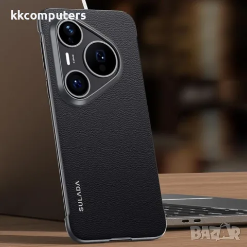 Калъф SULADA за Huawei Pura 90 Pro / 90s Pro Безрамков от Естествена Кожа с Магнитно Зареждане и Скр