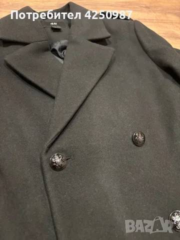 Мъжко двуредно палто H&M, снимка 4 - Палта - 56556127