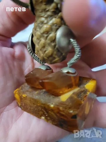 кехлибар. кехлибарена фигурка.amber., снимка 3 - Антикварни и старинни предмети - 56741733