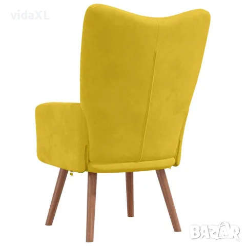 vidaXL Релакс стол, горчица жълто, кадифе, снимка 4 - Дивани и мека мебел - 56146841