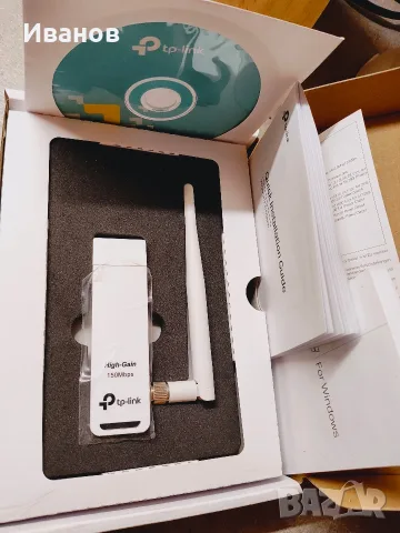 WI-FI адаптер TP-Link TL-WN722N, снимка 2 - Мрежови адаптери - 56551335