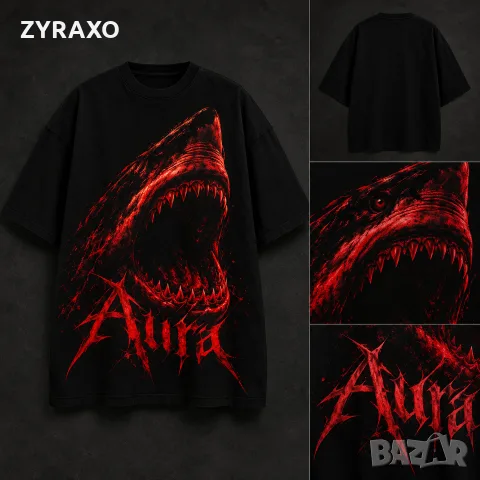     Черни Oversized тениски с авторски принтове