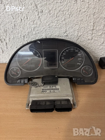 Компютър ECU, километраж и ключ Audi A4 B6 2.0 бензин – 8E0909557