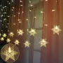 
Коледна LED светеща завеса със снежинки , снимка 2