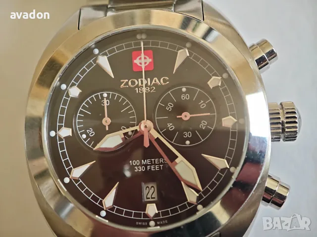 ZODIAC chronograph Swiss made sapphire wr 100m, снимка 4 - Мъжки - 56609441