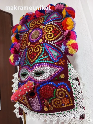 Юношеска кукерска маска, гугла, нова, декорация 