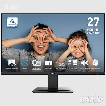 4K Монитор за Работа и Бизнес MSI PRO MP273U – 27" IPS, EyesErgo