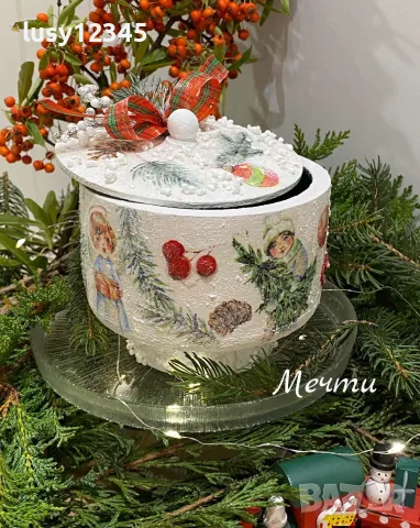 Кръгли, коледни кутийки🎄, снимка 9 - Коледни подаръци - 56700382