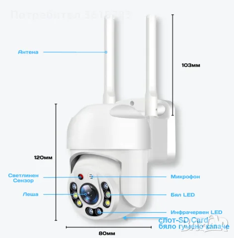 Продавам Wifi камера TRX-ROBOT27, снимка 12 - IP камери - 56727355