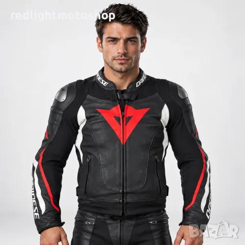 Dainese Super Speed 3 кожено мото яке Black/White/Fluo Red S