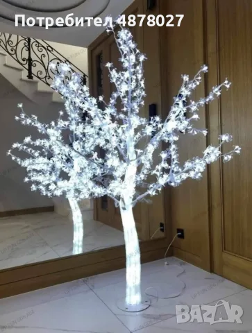 LED декоративно дръвче Sakura – 180 см, 672 LED светлини с двуцветен FLASH ефект