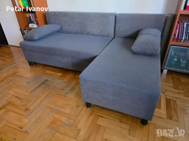 Диван ъглов с лежанка, снимка 2 - Дивани и мека мебел - 56576216