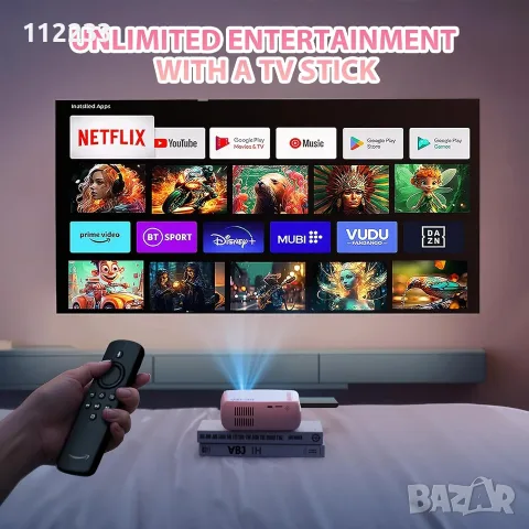 LED Projector+преносим екран 120 инча!! НОВИ!, снимка 8 - Плейъри, домашно кино, прожектори - 56624256