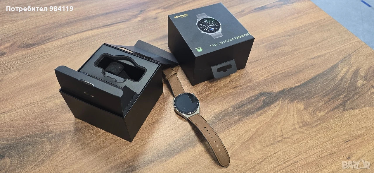 Часовник Huawei Watch GT 3 PRO, 46.6 mm, Leather Strap, Gray, снимка 1