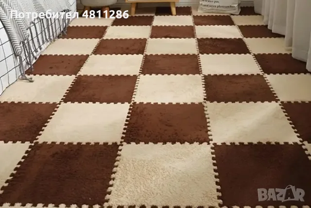 Плюшени подови плочки пъзел – Комплект от 50, 30×30 см, Нехлъзгащи се | FLUFFTILE
