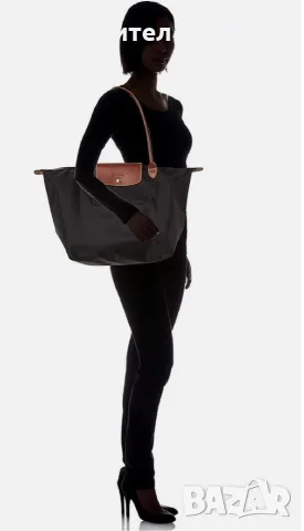 НОВА Longchamp – класическа, черна, L, дълги дръжки, снимка 13 - Чанти - 56605262