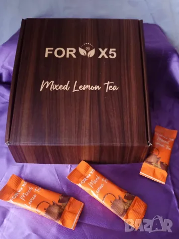 Билкова детоксираща напитка For X5 Lemon Tea 30 сашета, чай за отслабване