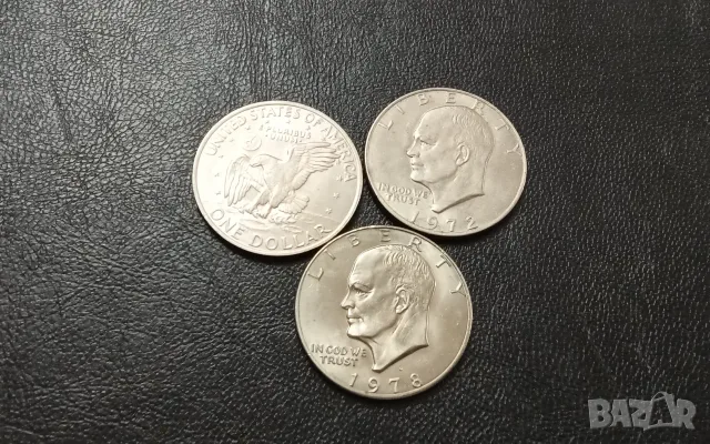 3 бр. 1 долар Айзенхауер-1971,72,78 г., снимка 5 - Нумизматика и бонистика - 52587624