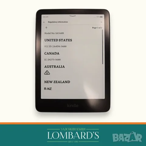 Електронна книга Amazon Kindle SA568B, N: 140187ⓕ, снимка 2 - Електронни четци - 56653074