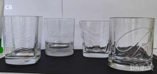 Чаши за уиски на Ballantine's, Tullamore Dew, Famous Grouse, Grant's