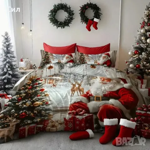 Коледен спален комплект , снимка 2 - Спално бельо - 56736080