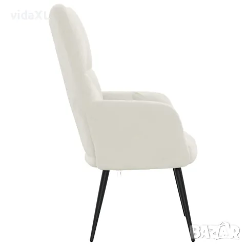 vidaXL Релаксиращ стол, кремавобял, кадифе, снимка 5 - Столове - 56146821
