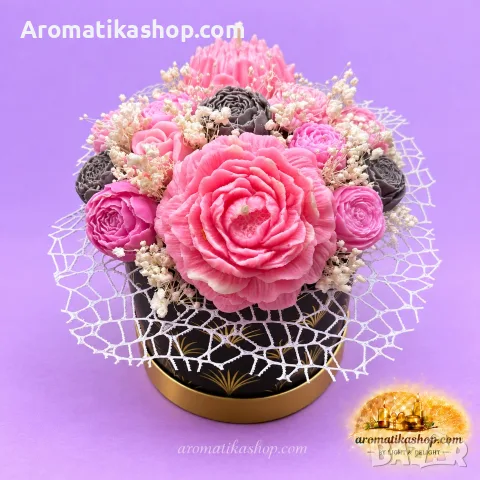 „Pink Noir“ – Ароматен соев букет, снимка 3 - Декорация за дома - 56681650