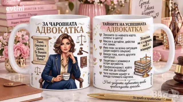 Керамична чаша „За чаровната Адвокатка“